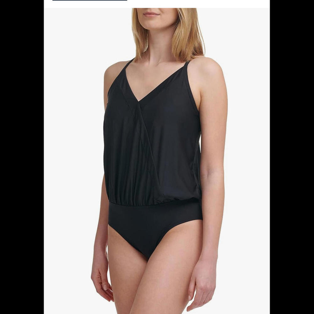 Calvin Klein Blousin V-Nack black One Piece Size 6